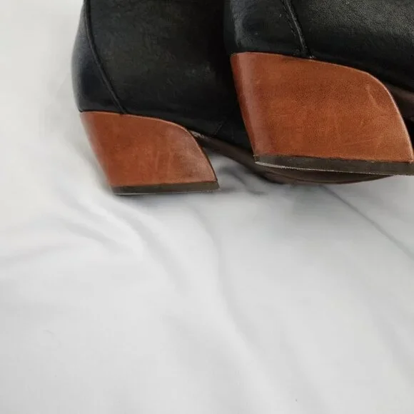 Kork Ease Helen Leather Ankle Boots Women's 6 Black Brown Lace Up Heritage Derby - Picture 12 of 14